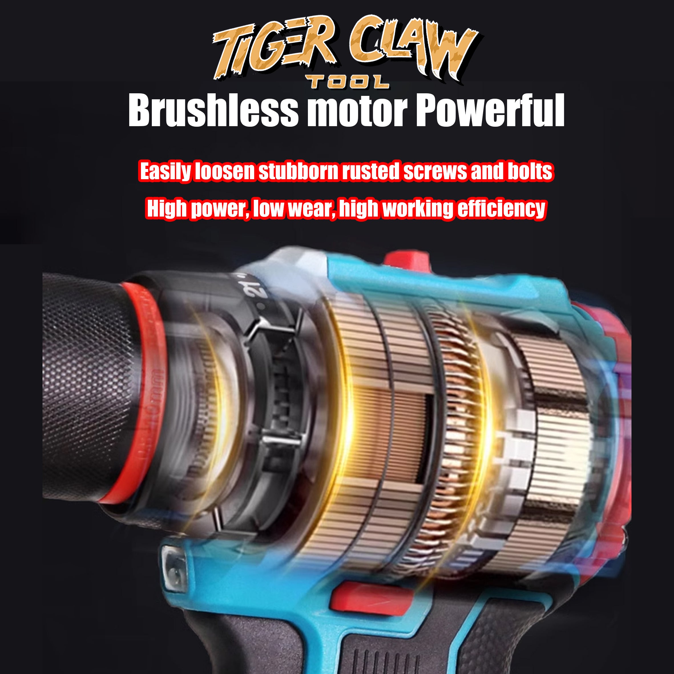 ⭐Tiger Claw Tool⭐ Japanese technology 48V electric drill, impact drill, brushless electric screwdriver, impact drill, screwdriver, power tool