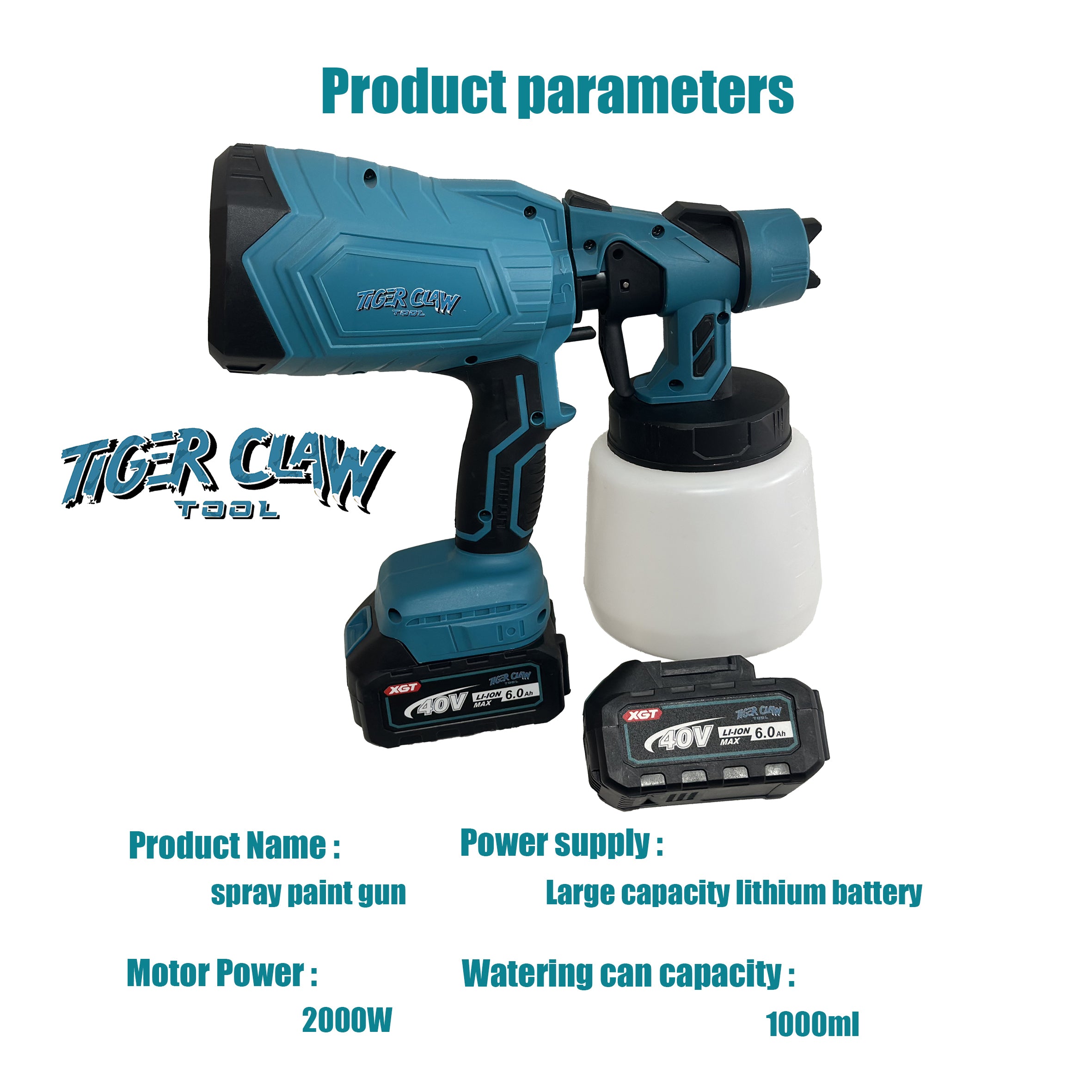 40V Brushless 2000W Lithium-ion Paint Sprayer, Rechargeable Paint Sprayer, Electric Paint Sprayer, Paint Sprayer, Electric Paint Sprayer