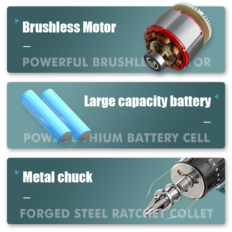 ⭐Tiger Claw Tool⭐ Japanese technology 48V electric drill, impact drill, brushless electric screwdriver, impact drill, screwdriver, power tool