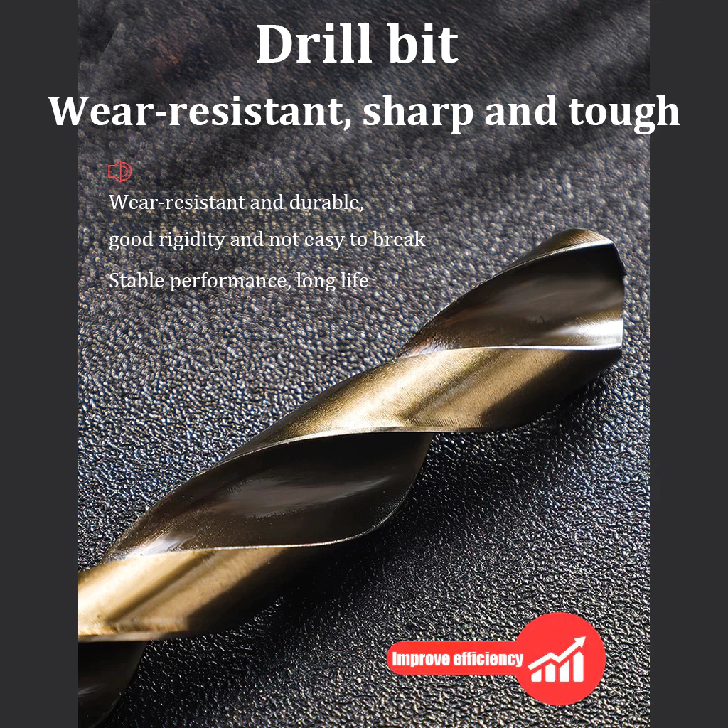 13-piece titanium-coated high-speed steel twist drill set, metal electric drill, available 1.5mm-6.5mm