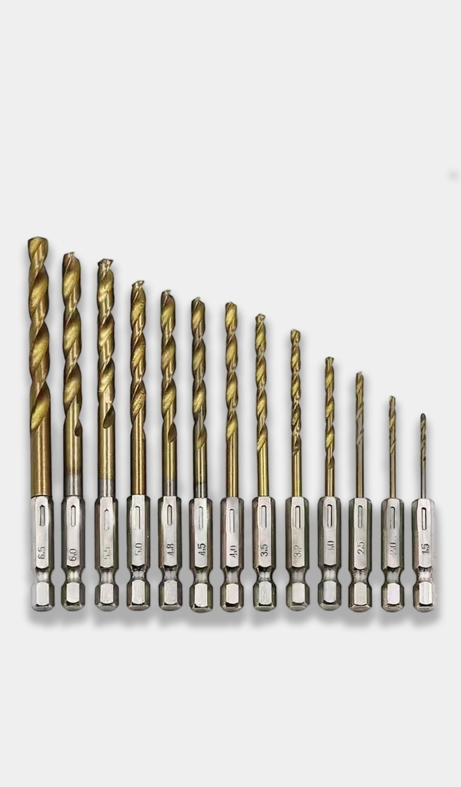 ⭐Tiger Claw Tool⭐13pcs HSS Hexagon Shank Drill Bits Set (1.5mm - 6.5mm) For Cordless Drill Screwdriver Hex Style (13Pcs)