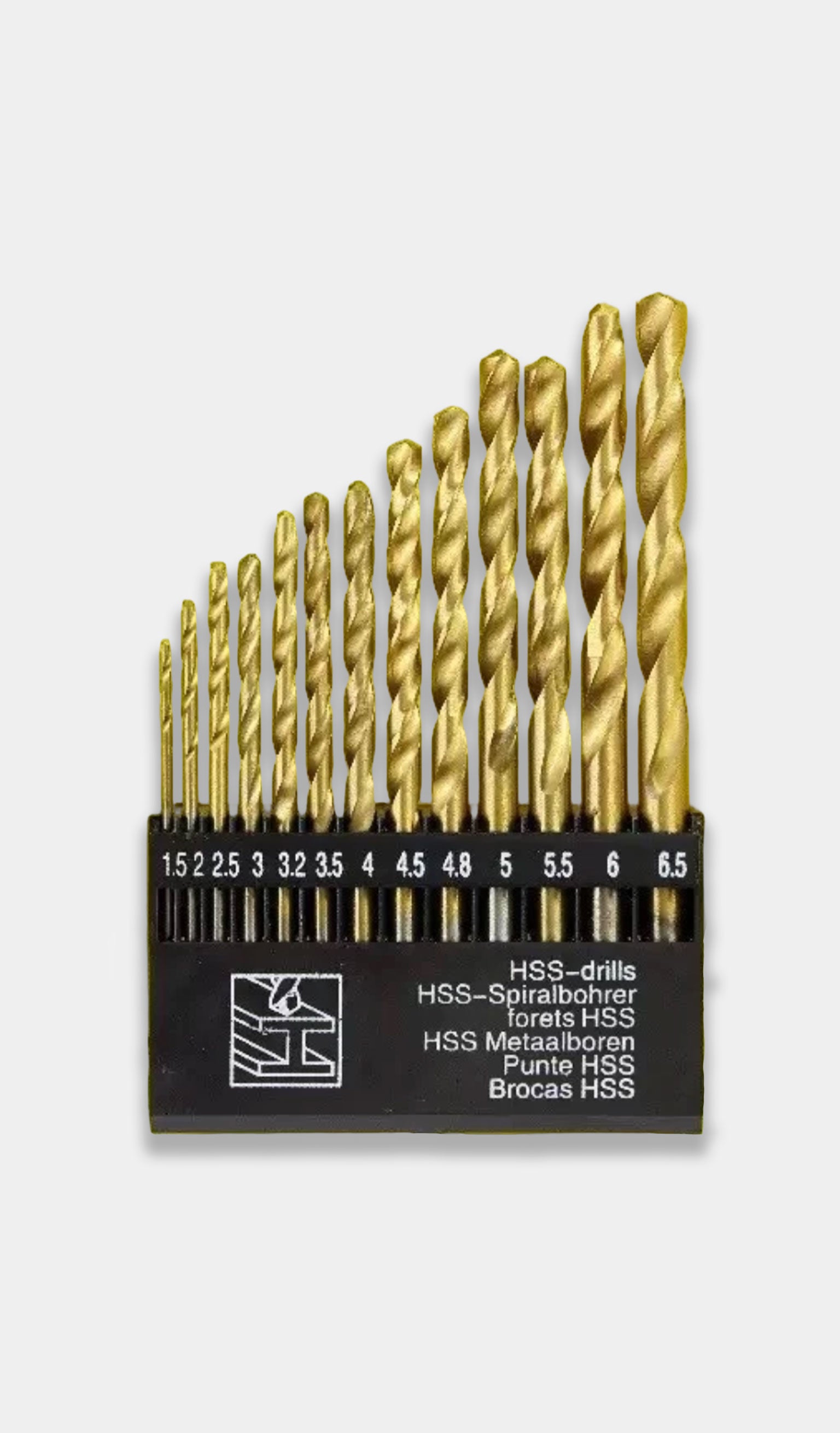13-piece titanium-coated high-speed steel twist drill set, metal electric drill, available 1.5mm-6.5mm
