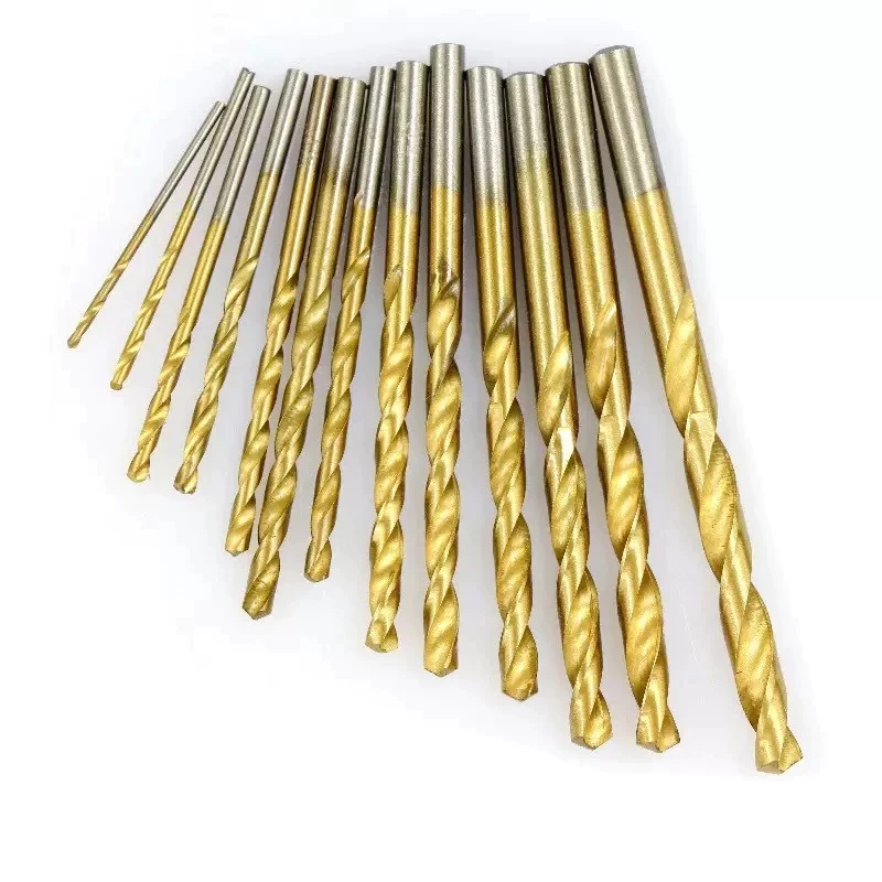 13-piece titanium-coated high-speed steel twist drill set, metal electric drill, available 1.5mm-6.5mm