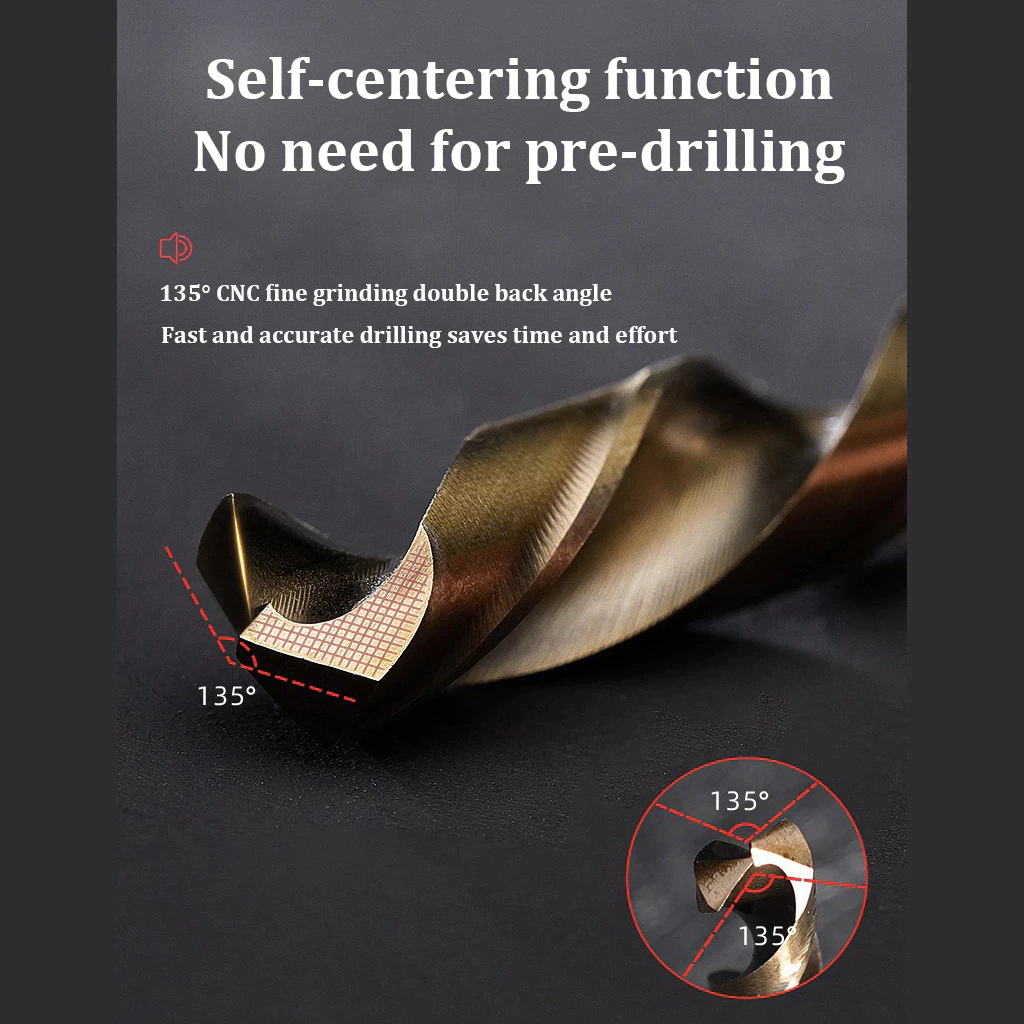 13-piece titanium-coated high-speed steel twist drill set, metal electric drill, available 1.5mm-6.5mm